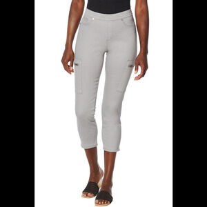 DAVID David Meister Zip Cargo Pocket Pull-On Pant Gray - Regular